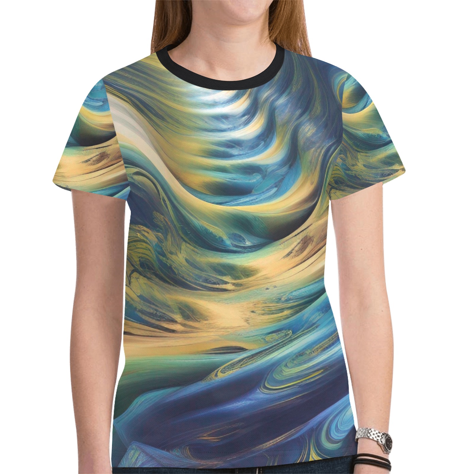tidal waves New All Over Print T-shirt for Women (Model T45)