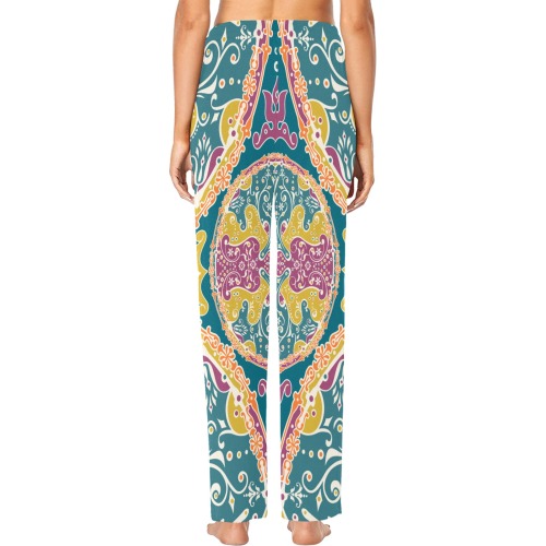 Hippie Mandala Pattern - Bohemian Chic Style 9 Women's Pajama Trousers