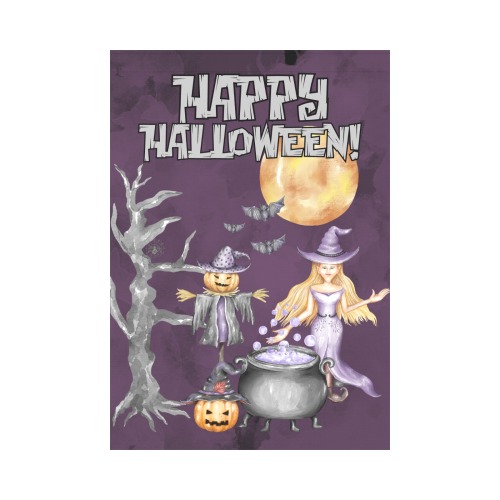 Purple Witchy Garden Flag Garden Flag 28''x40'' (Two Sides Printing)