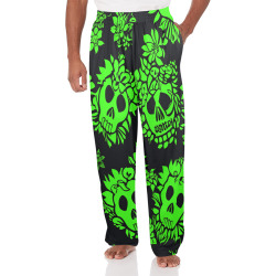Skull Flowers 3 Men's Pajama Trousers with Pockets-New