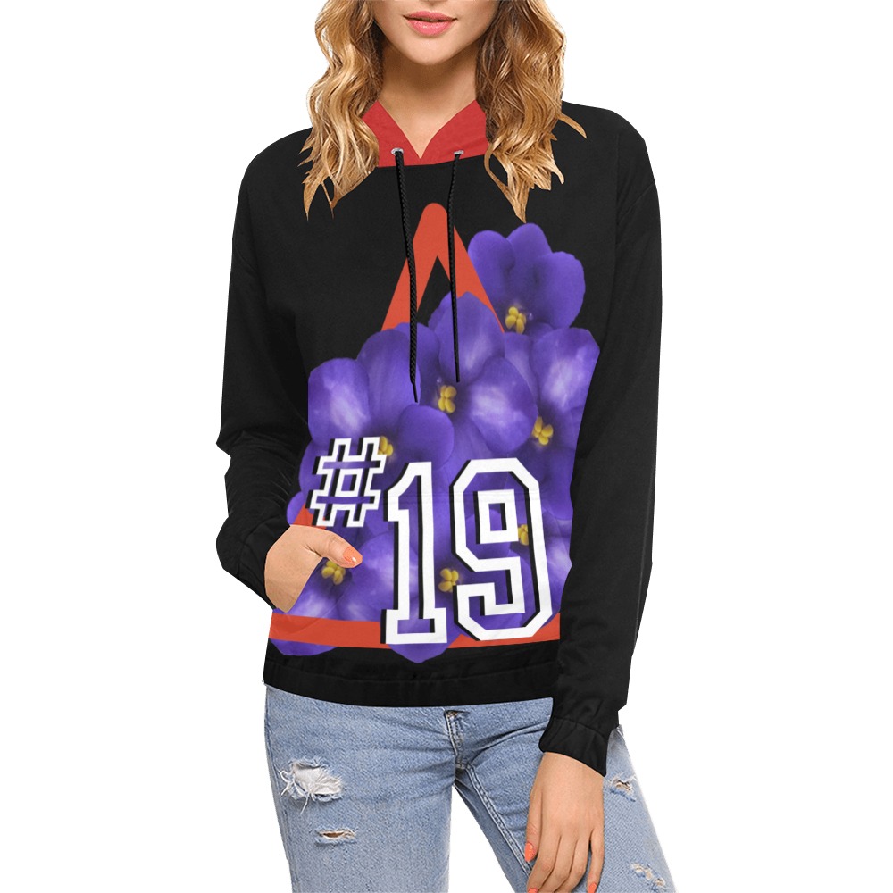 African Violet Hoodie All Over Print Hoodie for Women (USA Size) (Model H13)