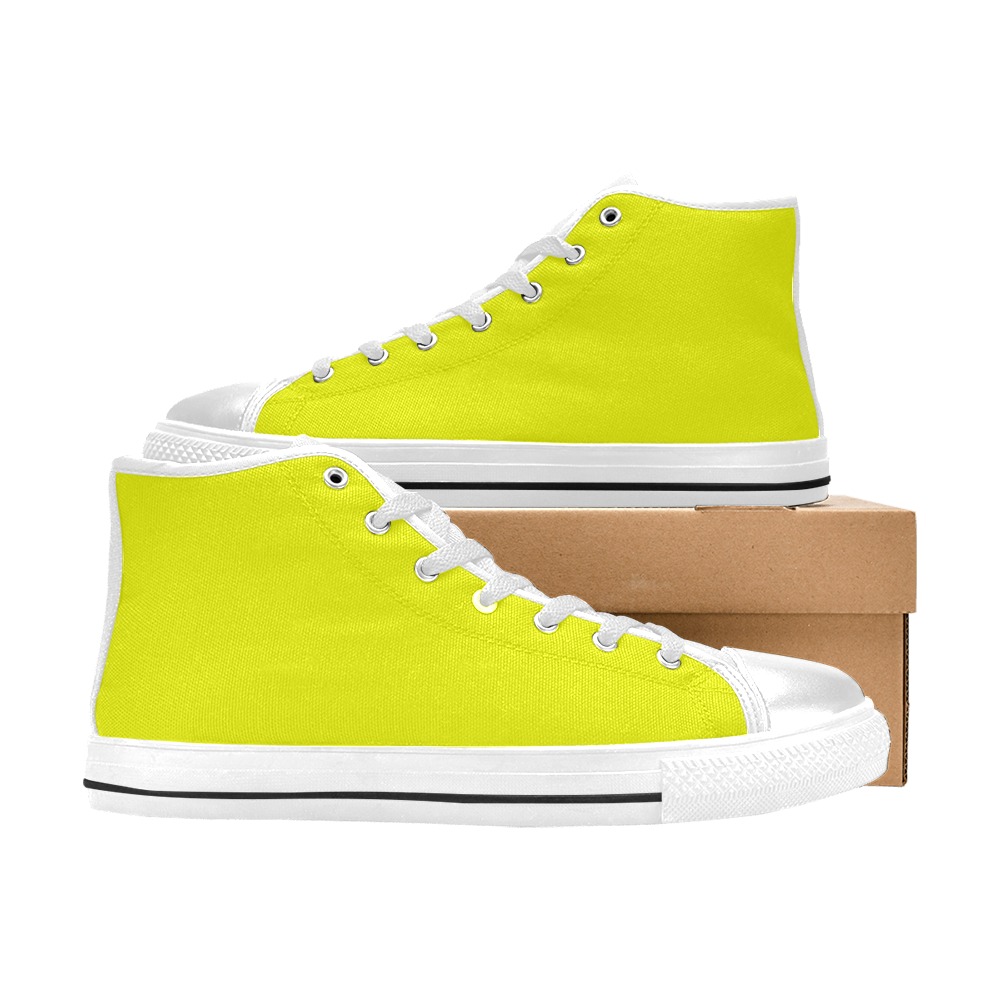 here comes the sun Men’s Classic High Top Canvas Shoes (Model 017)