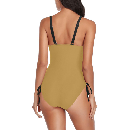 GOLDEN Drawstring Side One-Piece Swimsuit (Model S14)