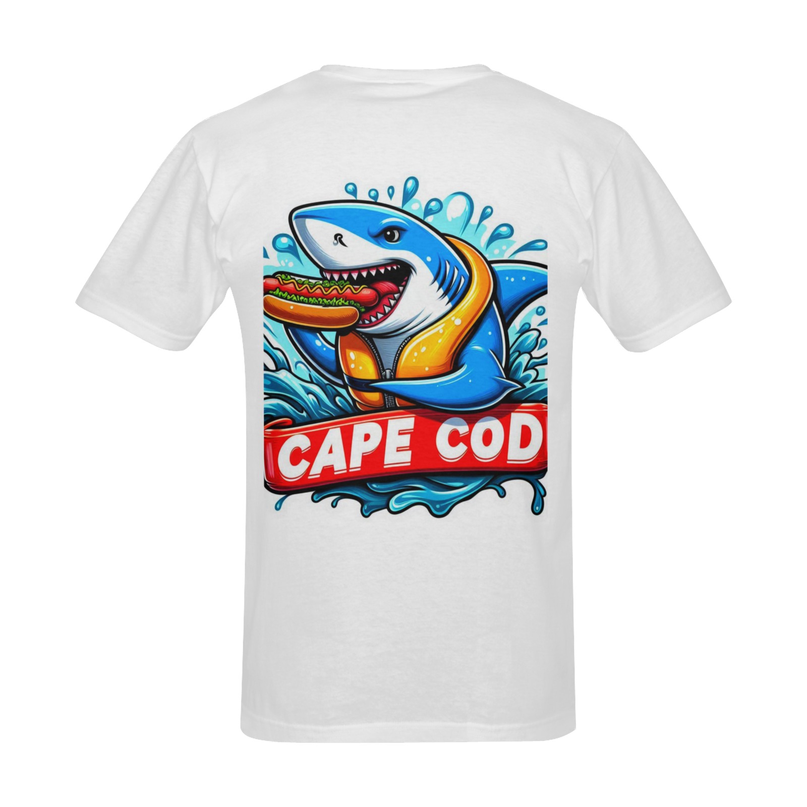 CAPE COD-GREAT WHITE EATING HOT DOG 3 Men's Slim Fit T-shirt (Model T13)