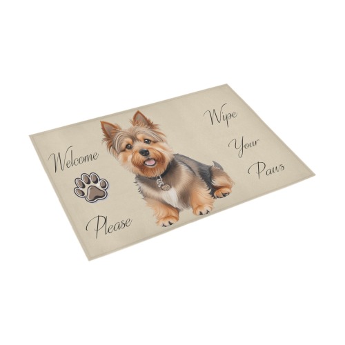 Australian Terrier Please Wipe Your Paws Azalea Doormat 30" x 18" (Sponge Material)