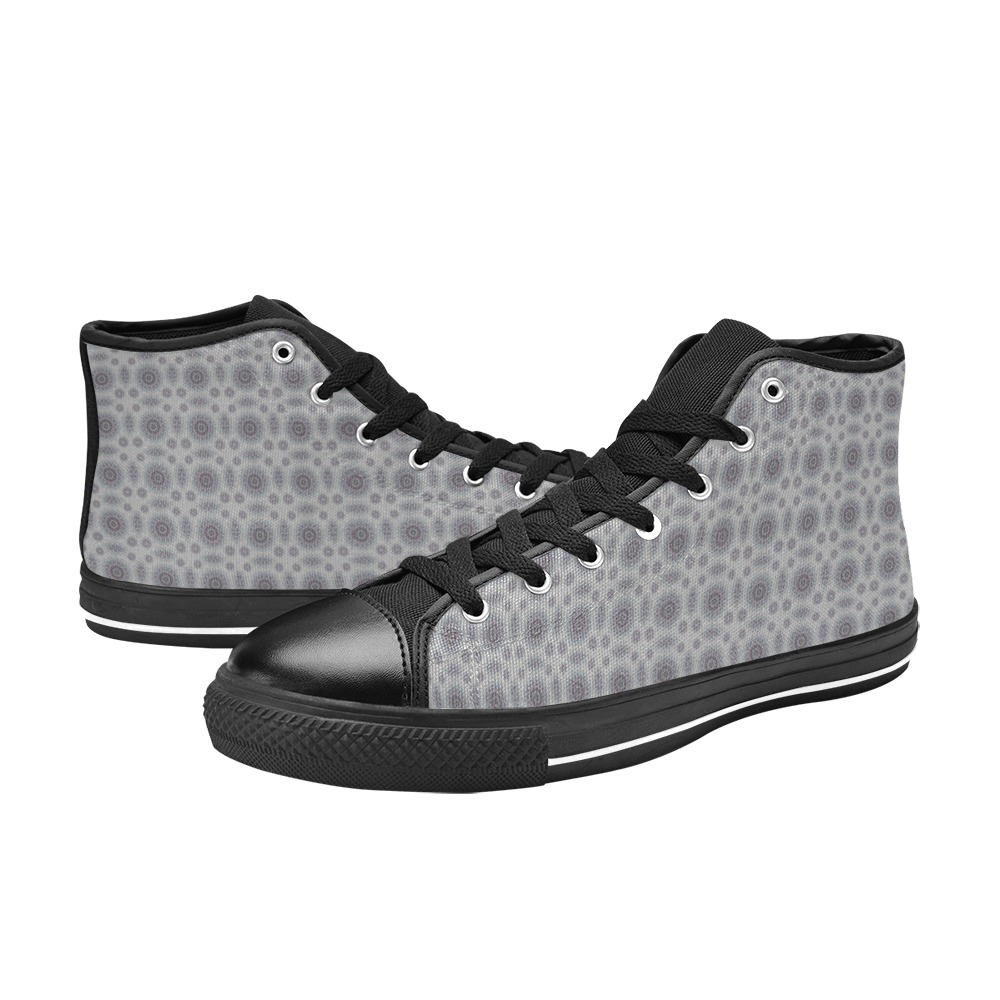 Little white floral fallen to the rural pattern Men’s Classic High Top Canvas Shoes (Model 017)