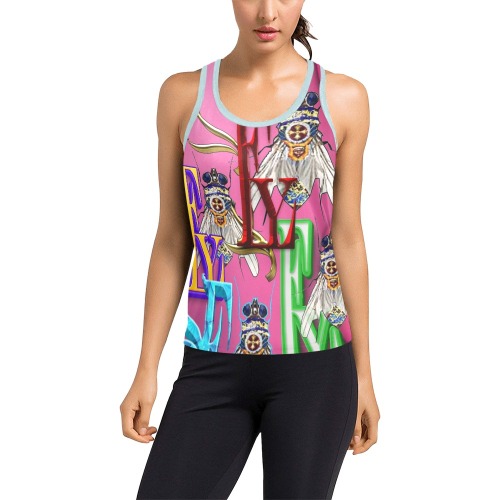 All over Collectable Fly Women's Racerback Tank Top (Model T60)