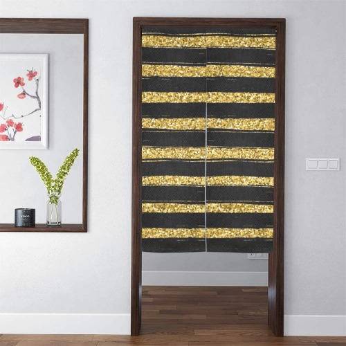Black and Gold Door Curtain Door Curtain Tapestry