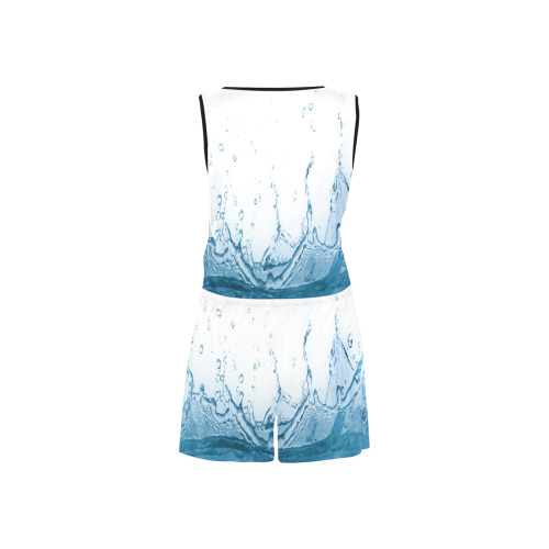 water splash All Over Print Short Jumpsuit