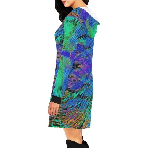 Colorful Venus All Over Print Hoodie Mini Dress (Model H27)