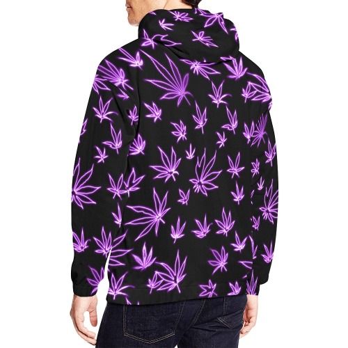 neon pot purple All Over Print Hoodie for Men (USA Size) (Model H13)