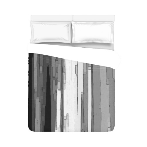 Greyscale Abstract B&W Art Duvet Cover 86"x70" ( All-over-print)