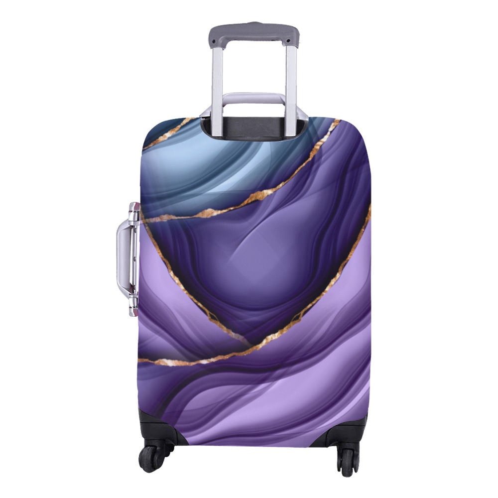 Medium Purple Waves Luggage Cover Luggage Cover/Medium 22"-25"