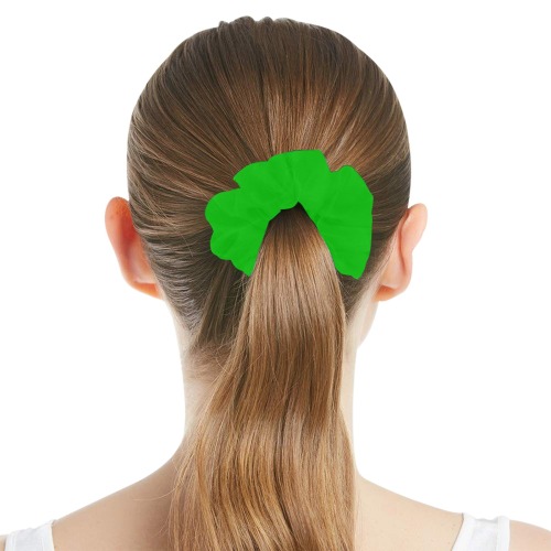 Merry Christmas Green Solid Color All Over Print Hair Scrunchie