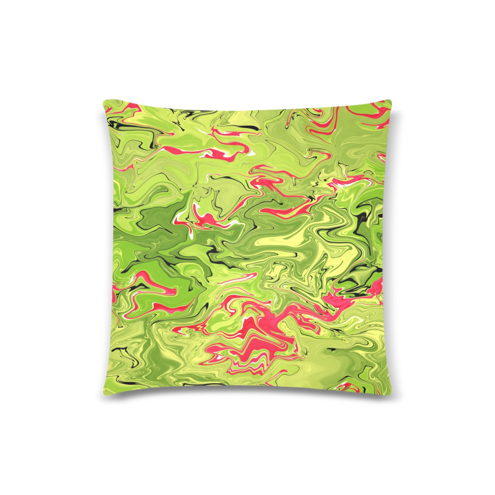 Lime green and red Custom Zippered Pillow Case 18"x18"(Twin Sides)