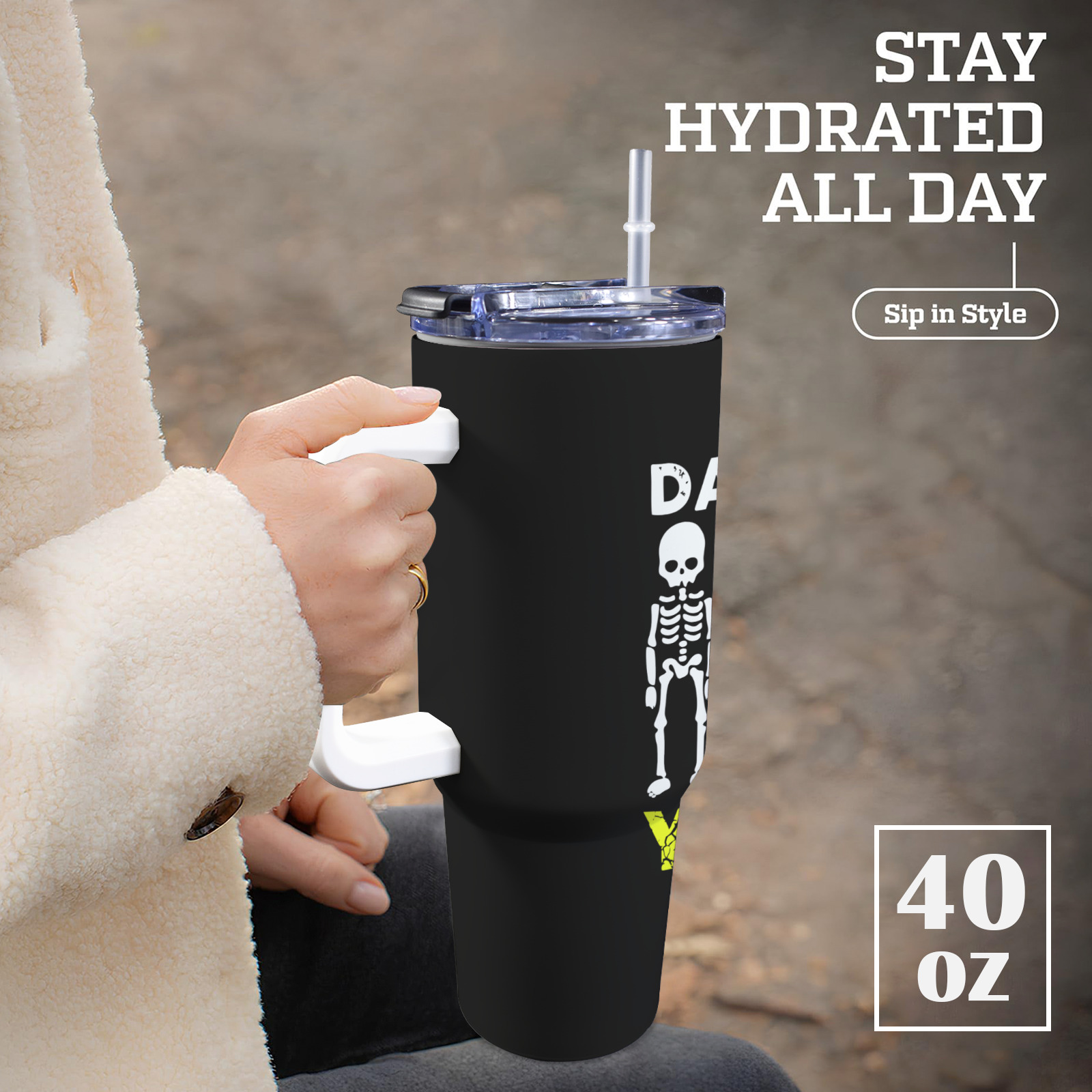 dare to be yourself 40oz Tumbler with Handle