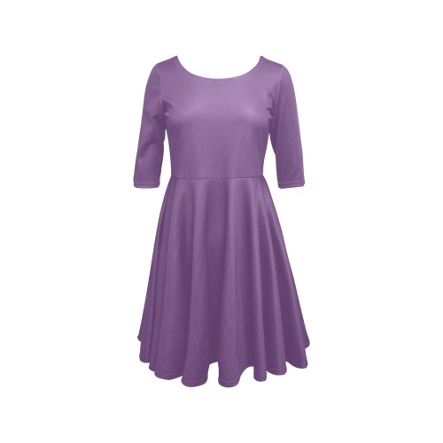 color purple 3515U Half Sleeve Skater Dress (Model D61)