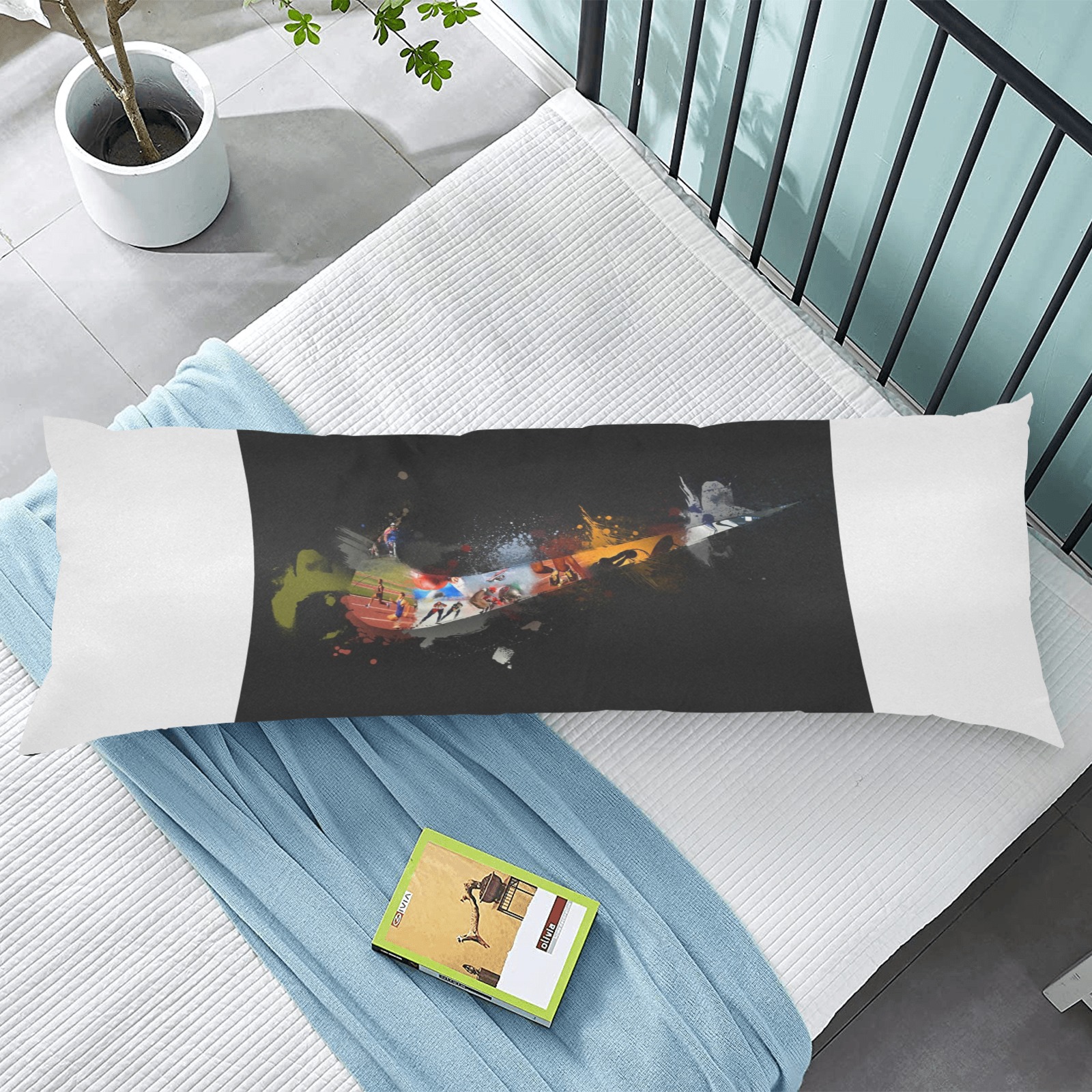 Luxury Brands Black And Yellow) Body Pillow Case 20" x 54" (Two Sides)