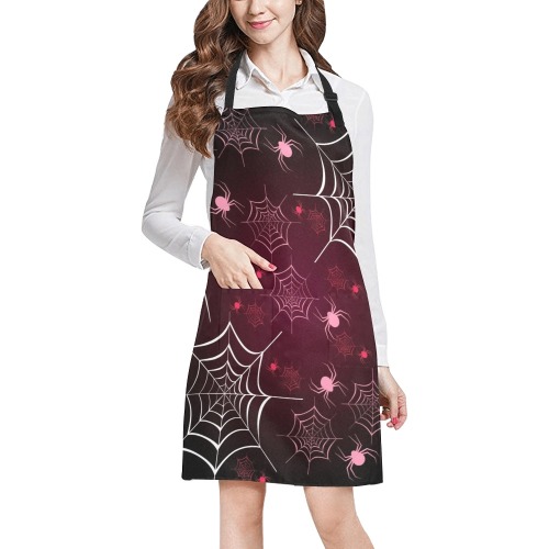 Spider Webs and Spiders All Over Print Apron