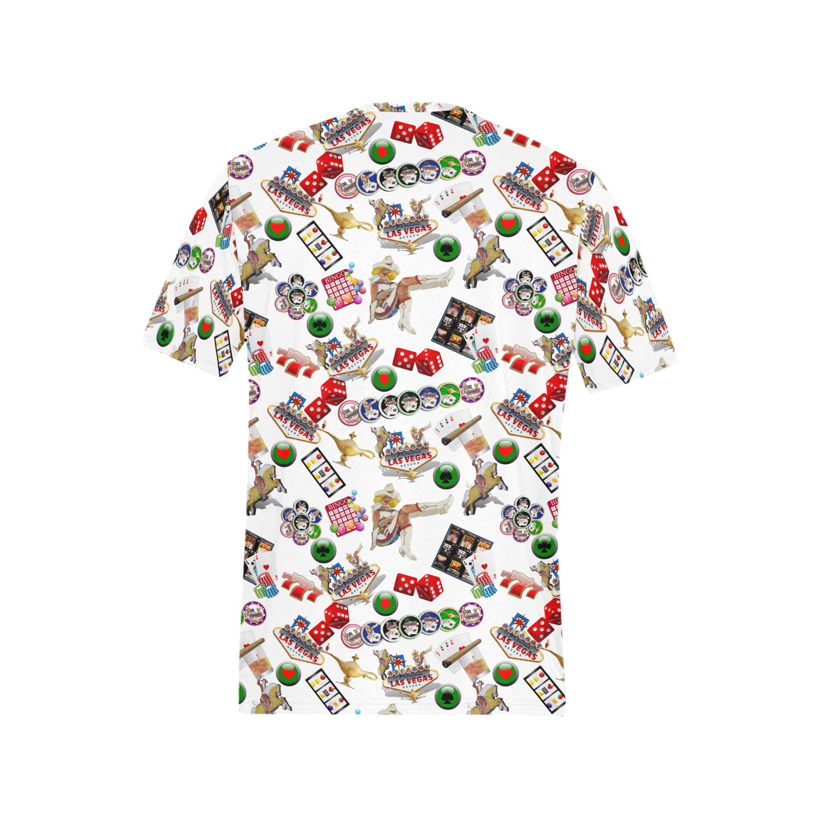 Las Vegas Icons on White Men's All Over Print T-Shirt (Random Design Neck) (Model T63)
