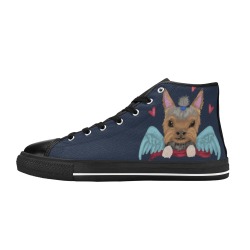 Yorkshire Terrier with angel wings Women's Classic High Top Canvas Shoes (Model 017)