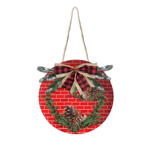 Christmas Bricks Heart Wreath Christmas Door Hanger (11.8inch)