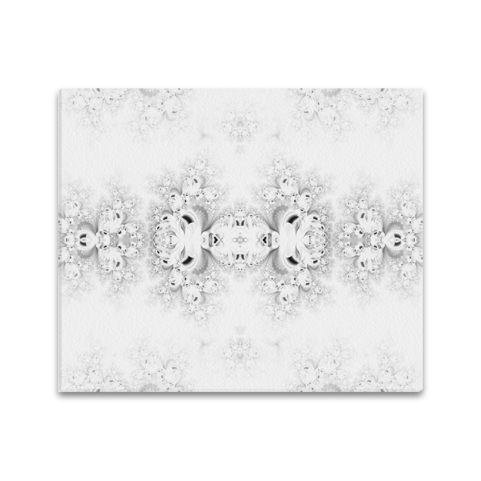 Snowy Winter White Frost Fractal Frame Canvas Print 24"x20"