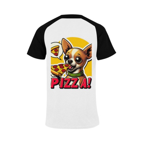 CHIHUAHUA EATING PIZZA 11 Men's Raglan T-shirt (USA Size) (Model T11)