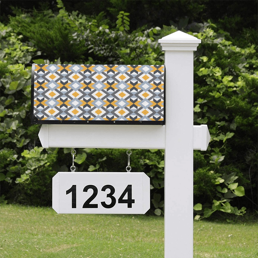 Retro Angles Abstract Geometric Pattern Mailbox Cover