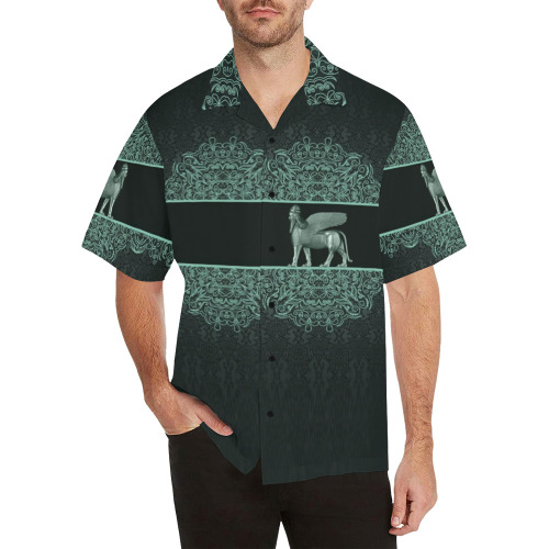 lamassu in digital Art Hawaiian Shirt (Model T58)