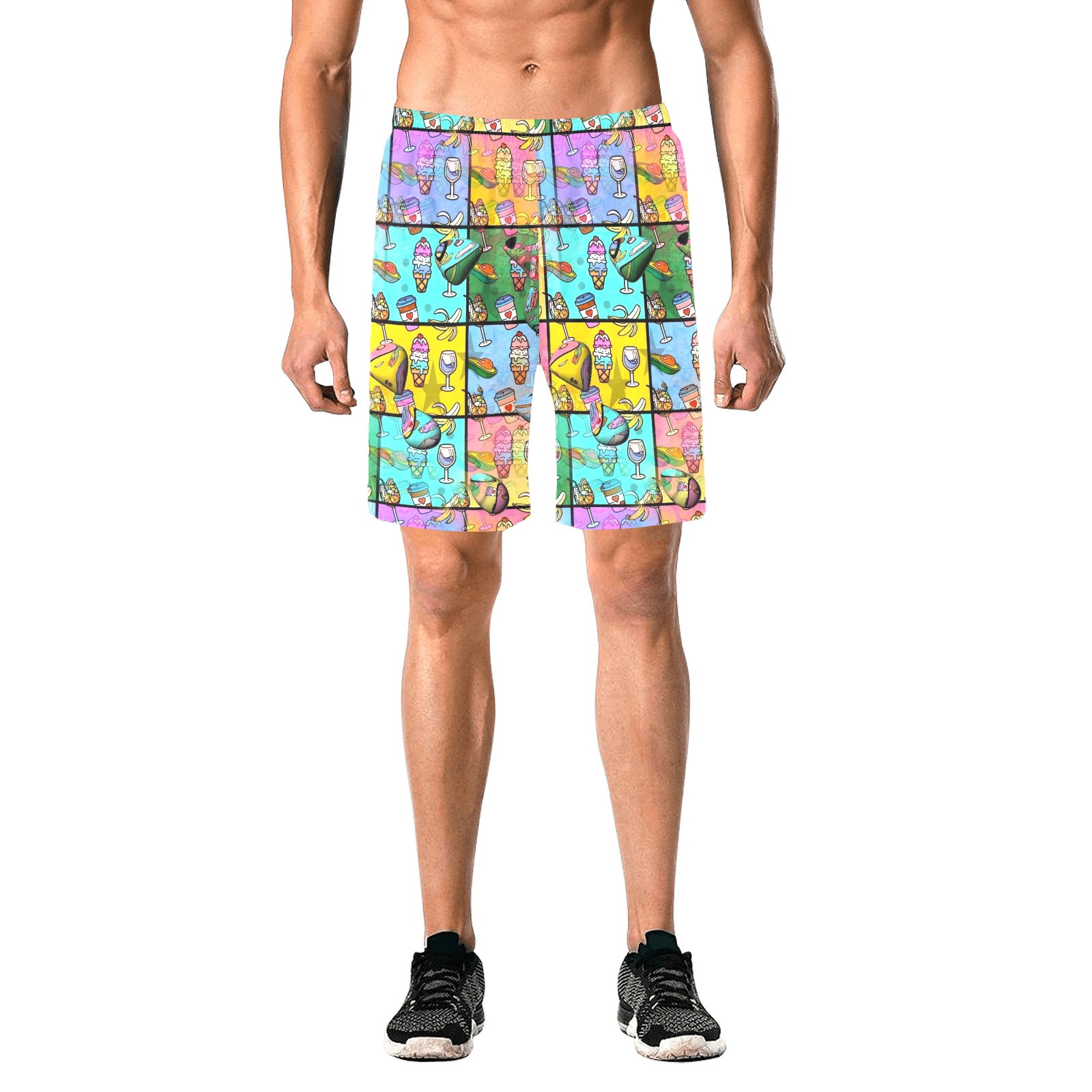 Summer by Nico Bielow Men's All Over Print Elastic Beach Shorts (Model L20)