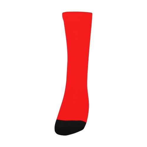 Merry Christmas Red Solid Color Men's Custom Socks
