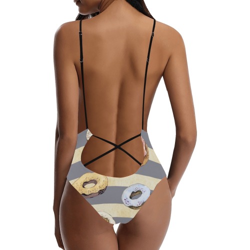 Donut Sexy Lacing Backless One-Piece Swimsuit (Model S10)