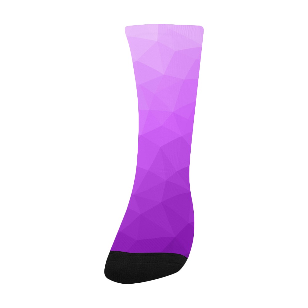 Purple gradient geometric mesh pattern Kids' Custom Socks