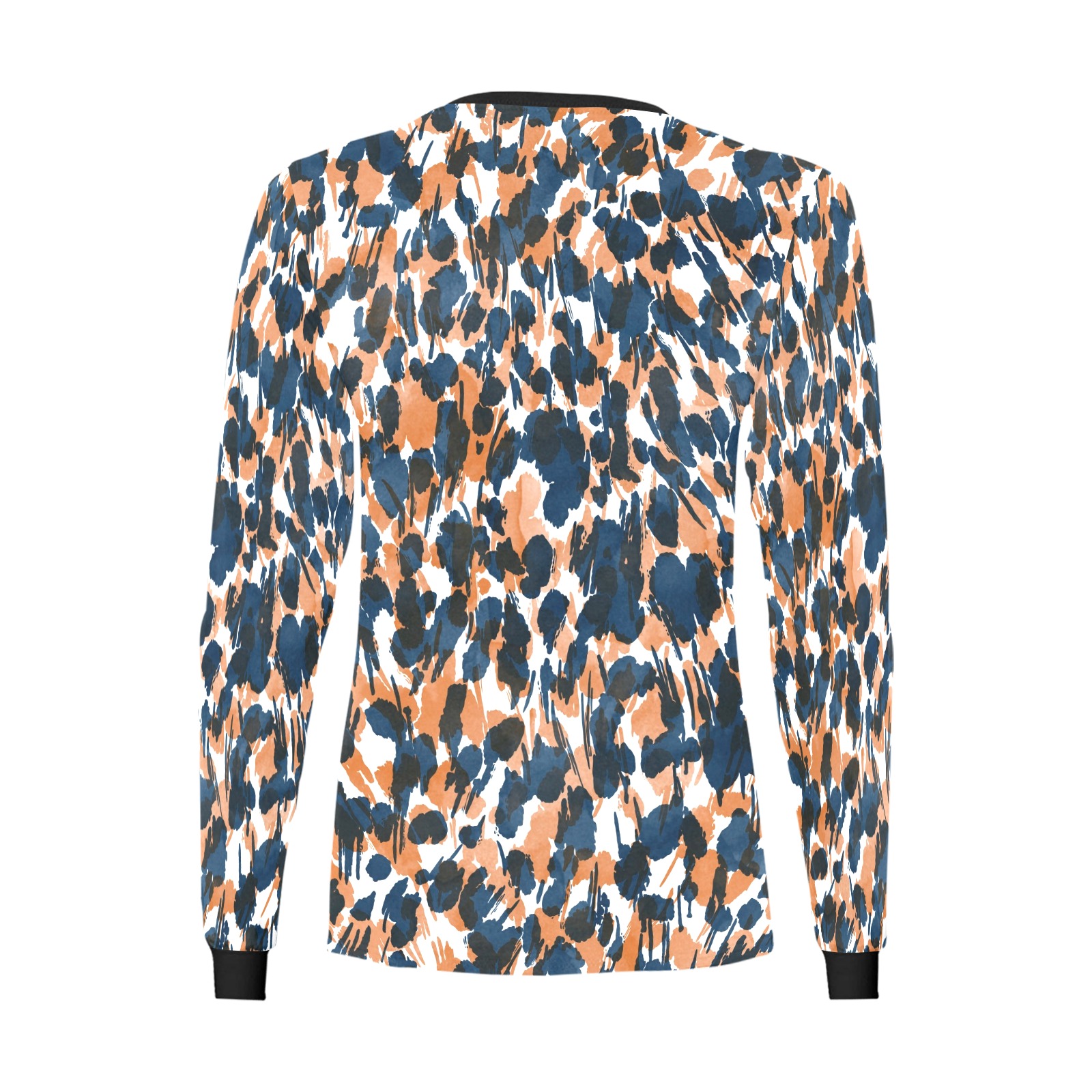 Dots brushstrokes animal print Women's All Over Print Long Sleeve T-shirt (Model T51)