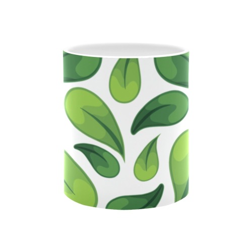 Green leaves pattern White Mug(11OZ)
