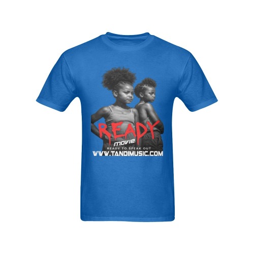 READY T-shirt BLUE MEN Men's T-Shirt in USA Size (Front Printing Only)