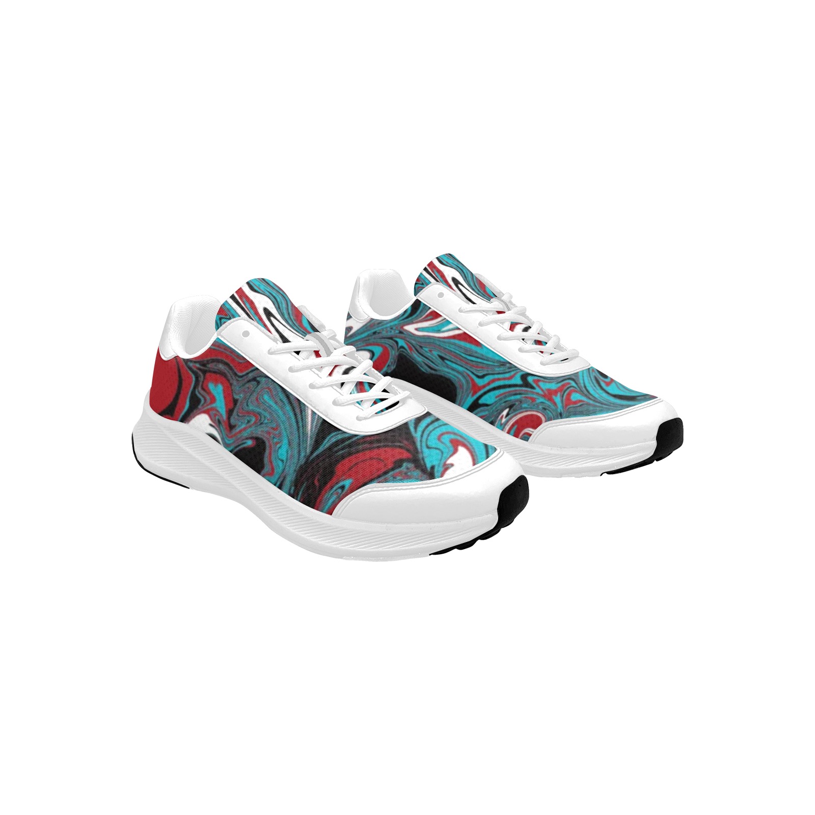 Dark Wave of Colors Men's Mudguard Running Shoes (Model 10092)