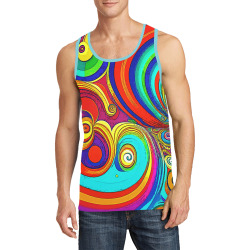 Colorful Groovy Rainbow Swirls Men's All Over Print Tank Top (Model T57)