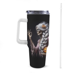 halloween_efChannel27 40oz Tumbler with White Handle