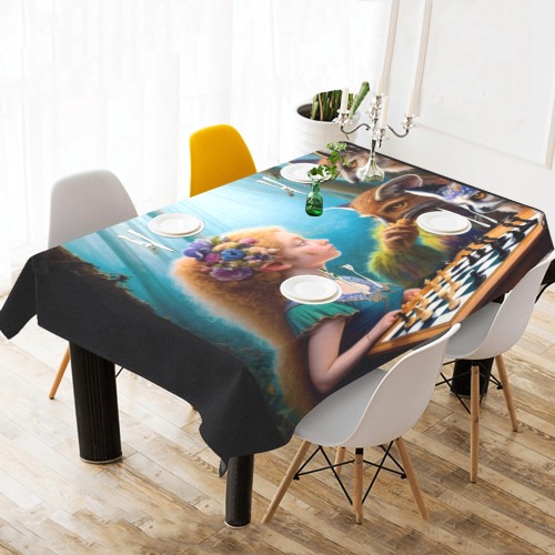 The Call of the Game 6_vectorized Cotton Linen Tablecloth 60"x120"