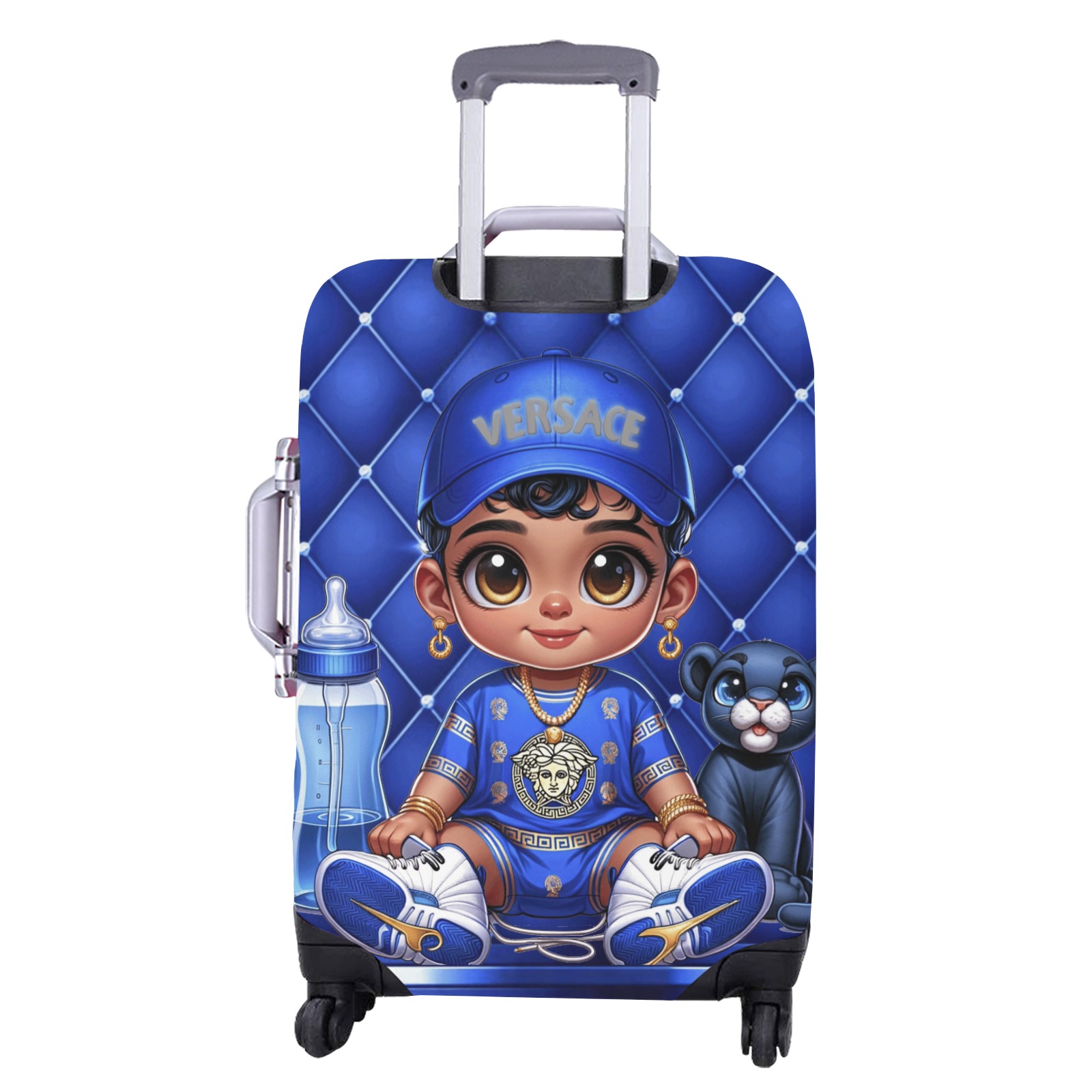 bby boi blue Luggage Cover/Extra Large 28"-30"