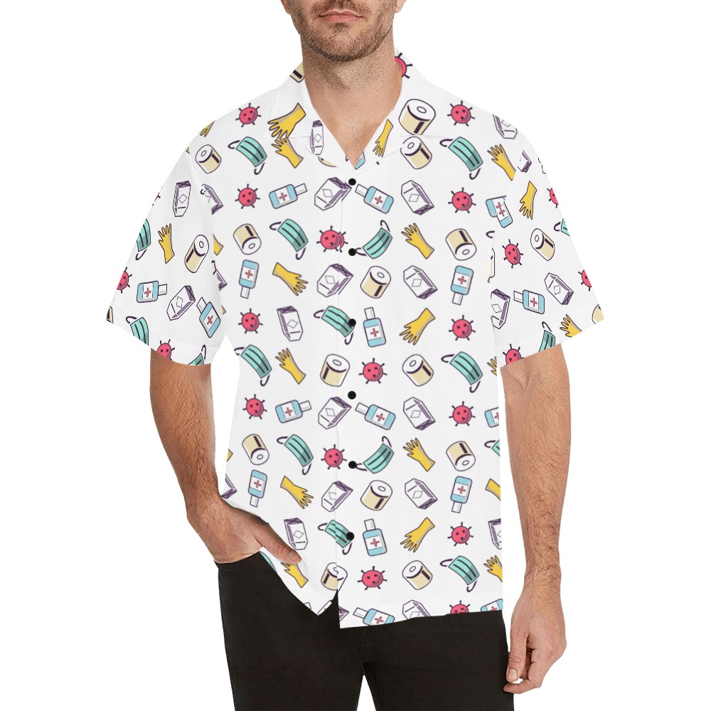 Covid-19 Pattern Fashion Trend Hawaiian Shirt (Model T58)