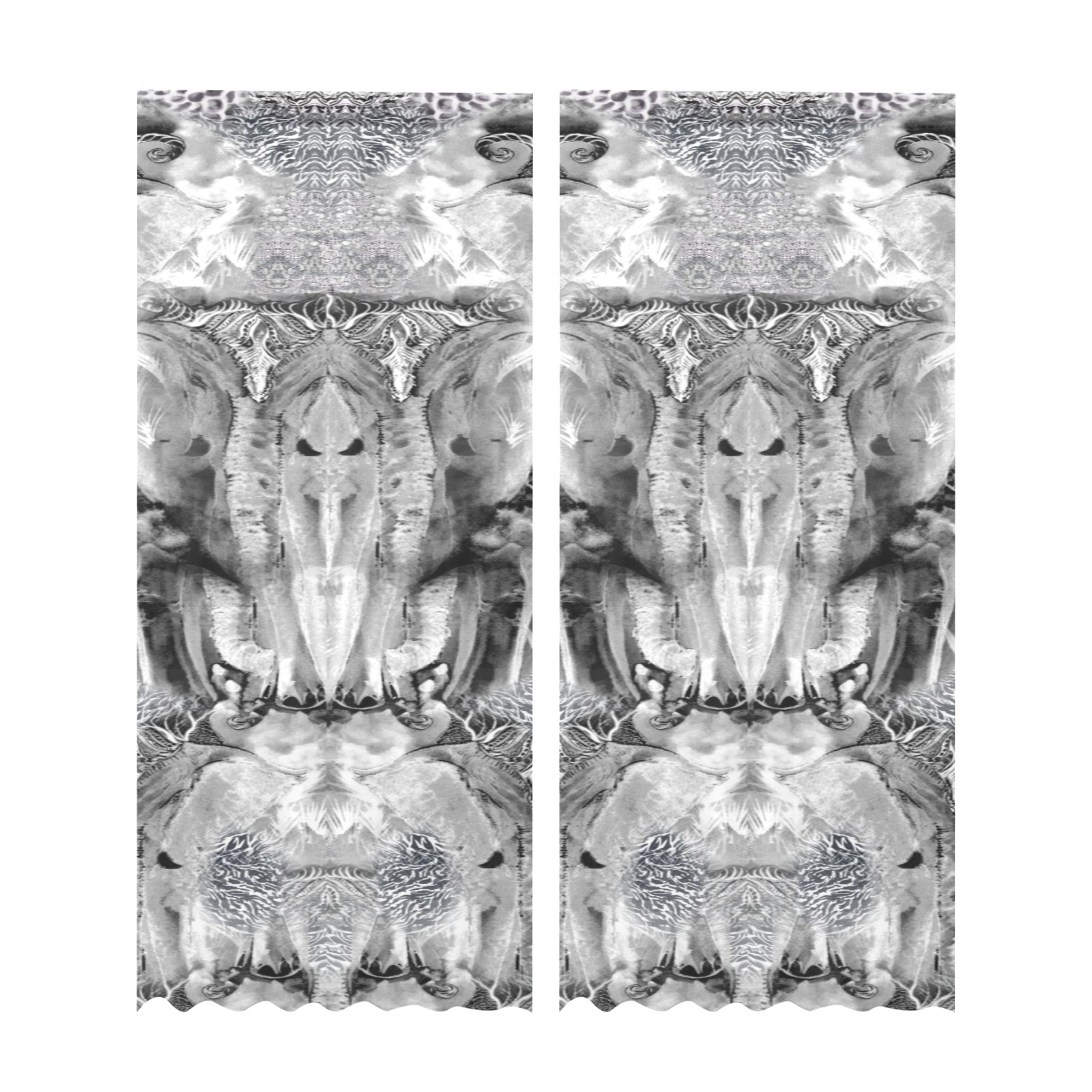 Nidhi-March-animal design-42x62 Gauze Curtain 28"x95" (Two-Piece)