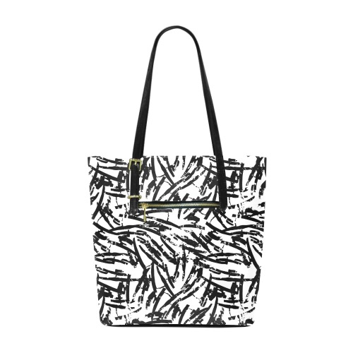 Brush Stroke Black and White Euramerican Tote Bag/Small (Model 1655)