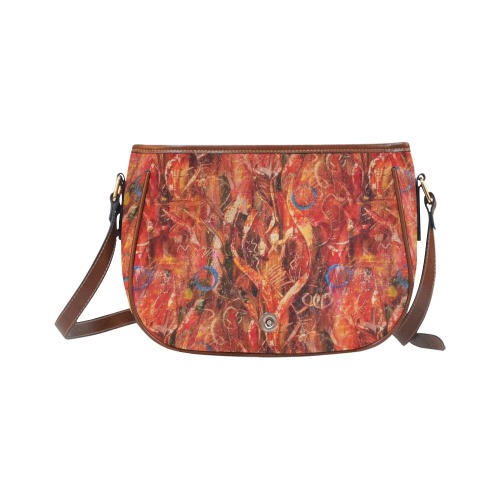 Flower Fire by Nico Bielow Saddle Bag/Large (Model 1649)