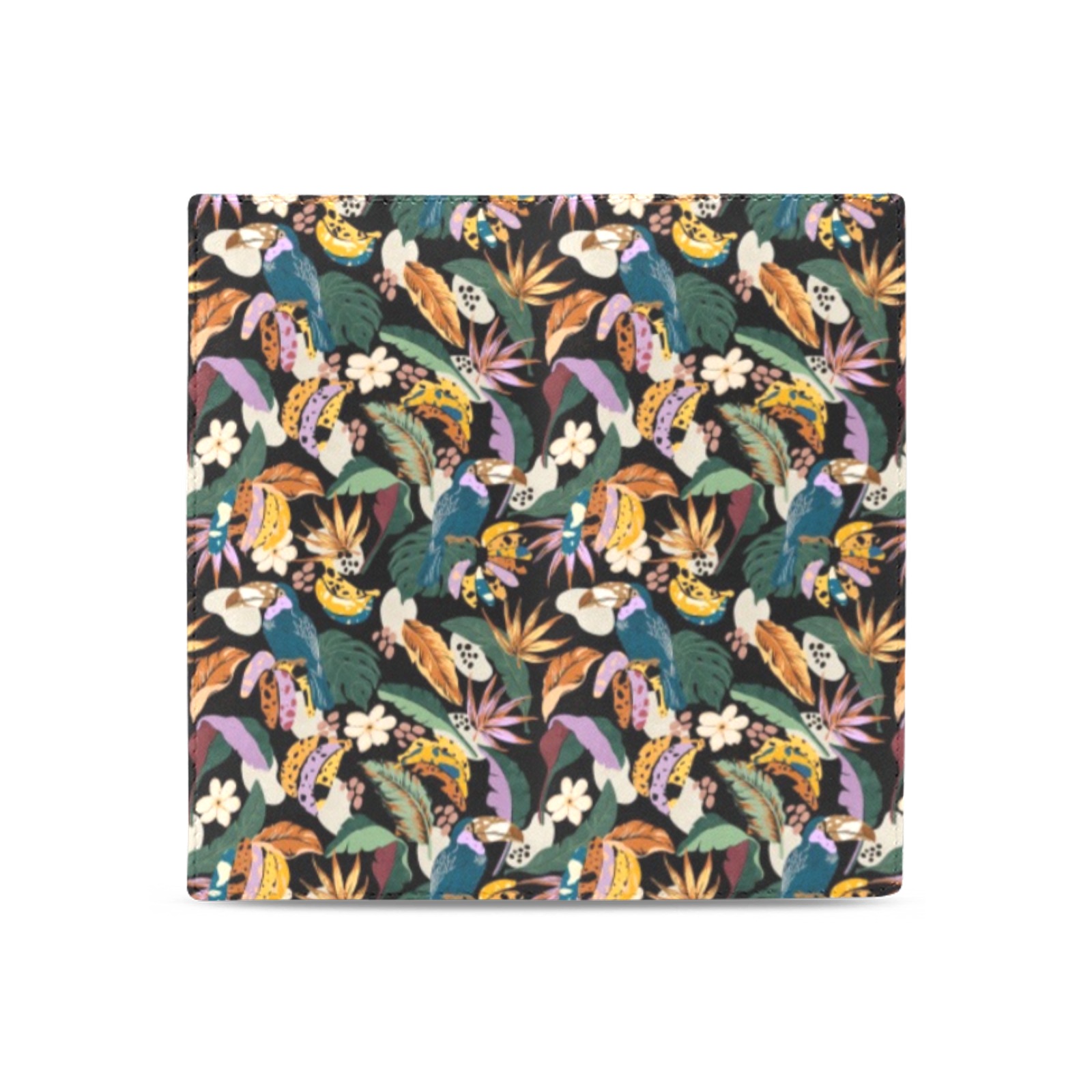 Toucans in the modern colorful dark jungle 2 Women's Leather Wallet (Model 1611)