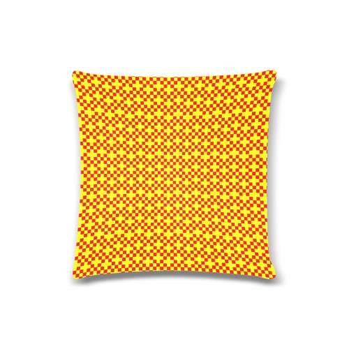 tinysquaresred-yellow Custom Zippered Pillow Case 16"x16"(Twin Sides)