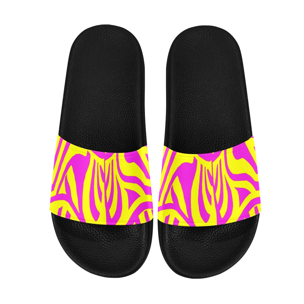aaa yellow pb Men's Slide Sandals (Model 057)
