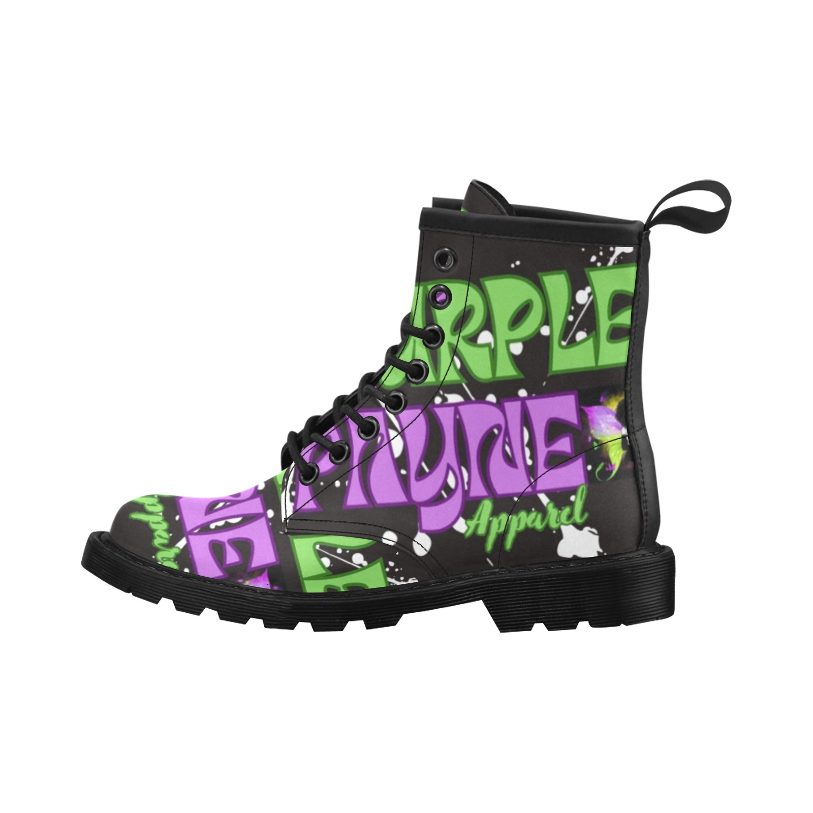 Purple Payne Apparel Men’s Boots Men's PU Leather Martin Boots (Model 402H)